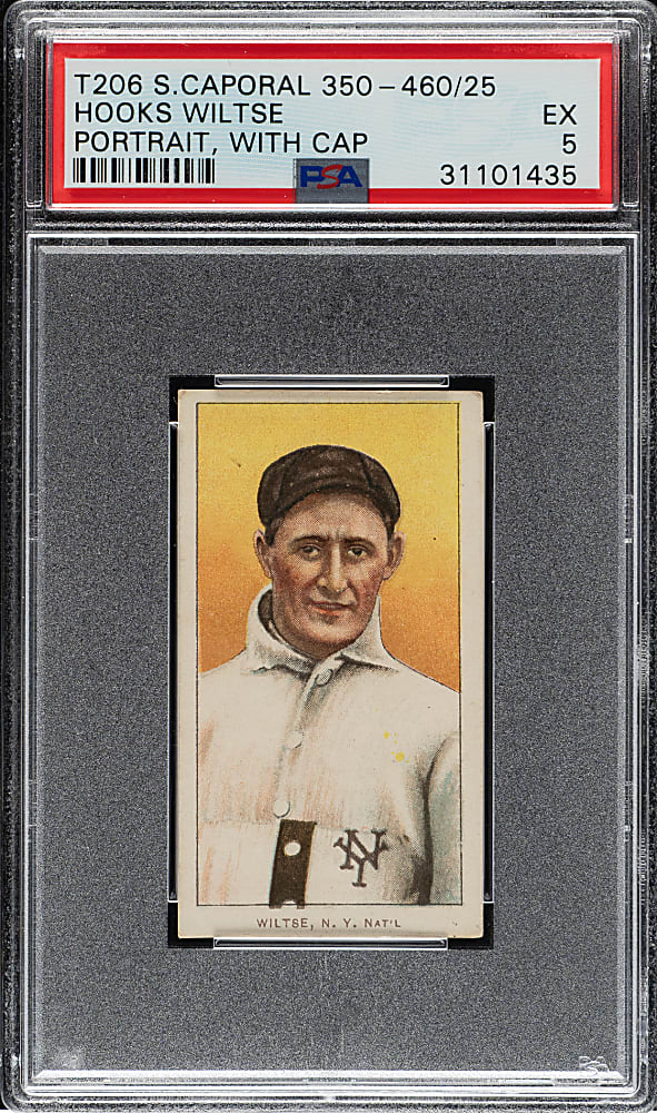 1909-1911 T206 White Border Hooks Wiltse Portrait with Cap PSA EX 5