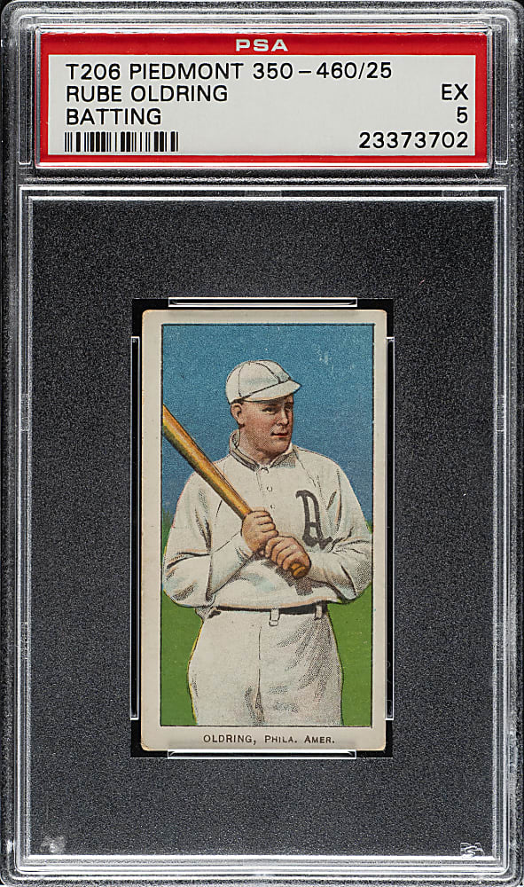 1909-1911 T206 White Border Rube Oldring Batting PSA EX 5