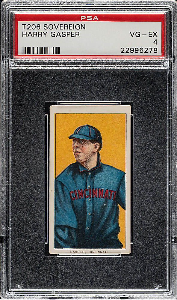 1909-1911 T206 White Border Harry Gasper PSA VG-EX 4 - Sovereign 350 Back