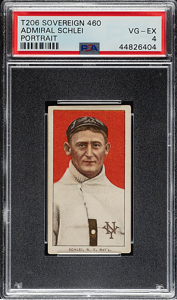 1909-1911 T206 White Border Admiral Schlei Portrait PSA VG-EX 4 - Sovereign 460 Back
