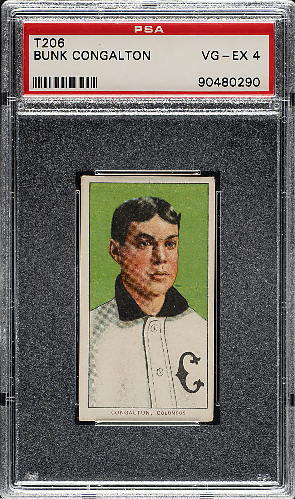1909-1911 T206 White Border Bunk Congalton PSA VG-EX 4