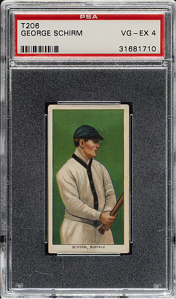 1909-1911 T206 White Border George Schirm PSA VG-EX 4