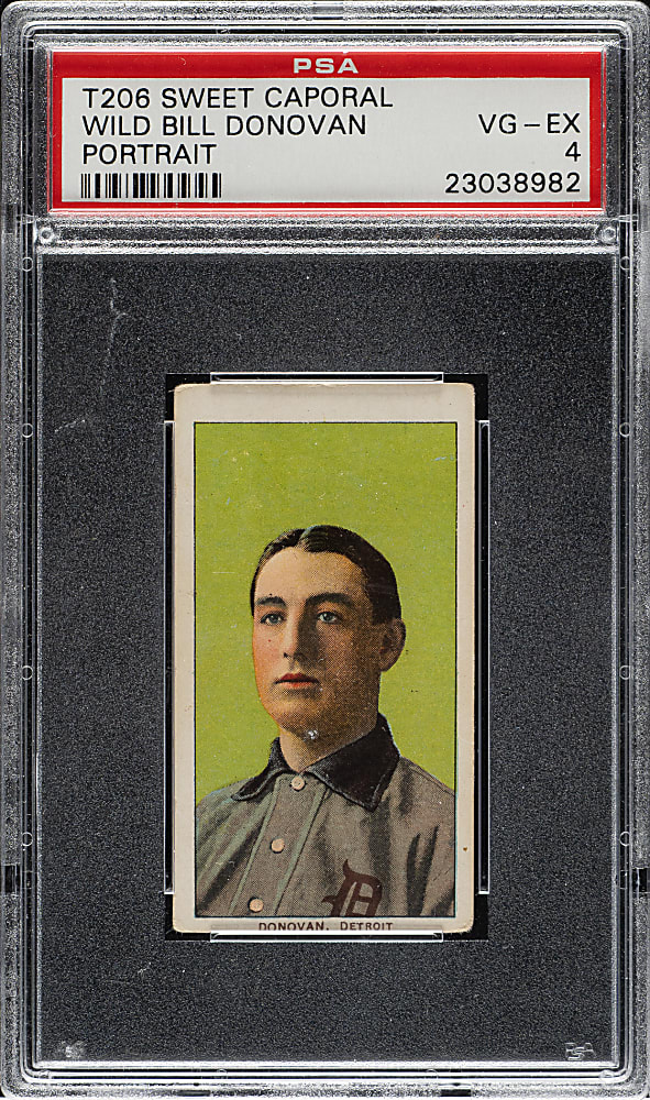 1909-1911 T206 White Border Wild Bill Donovan Portrait PSA VG-EX 4