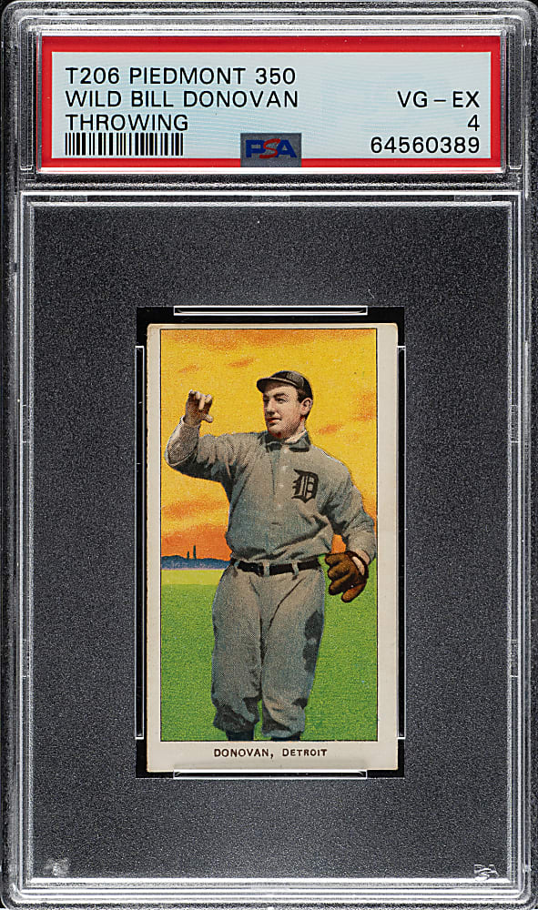 1909-1911 T206 White Border Wild Bill Donovan Throwing PSA VG-EX 4