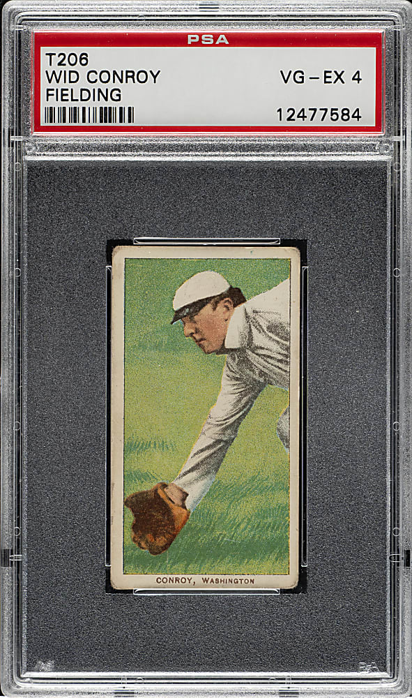1909-1911 T206 White Border Wid Conroy Fielding PSA VG-EX 4