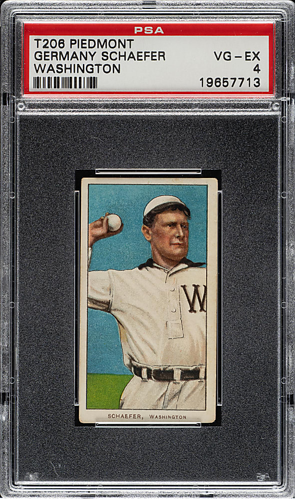 1909-1911 T206 White Border Germany Schaefer Washington PSA VG-EX 4