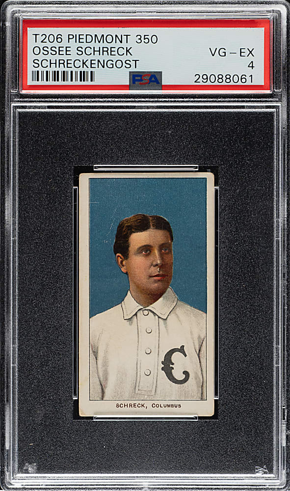 1909-1911 T206 White Border Ossee Schreck PSA VG-EX 4