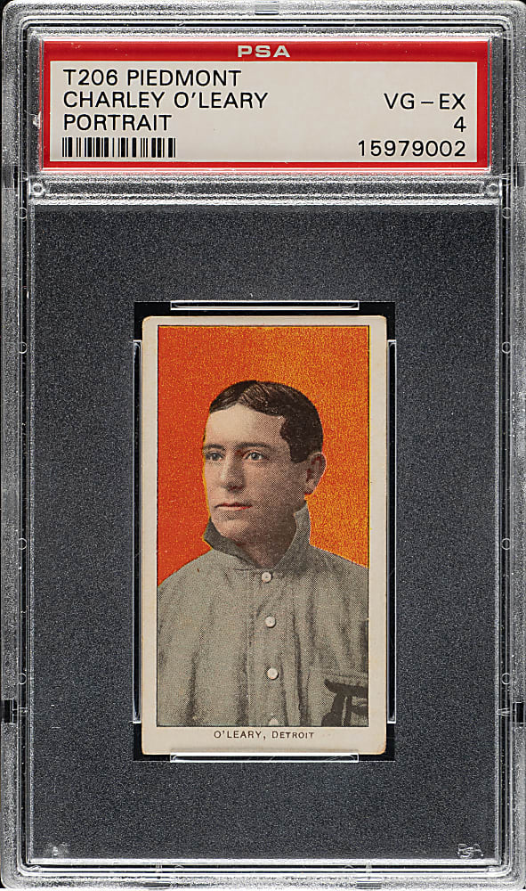 1909-1911 T206 White Border Charley O'Leary Portrait PSA VG-EX 4