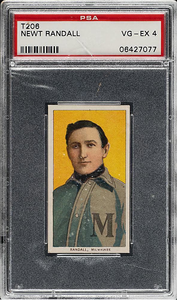 1909-1911 T206 White Border Newt Randall PSA VG-EX 4