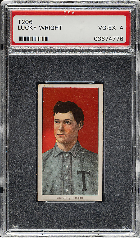 1909-1911 T206 White Border Lucky Wright PSA VG-EX 4