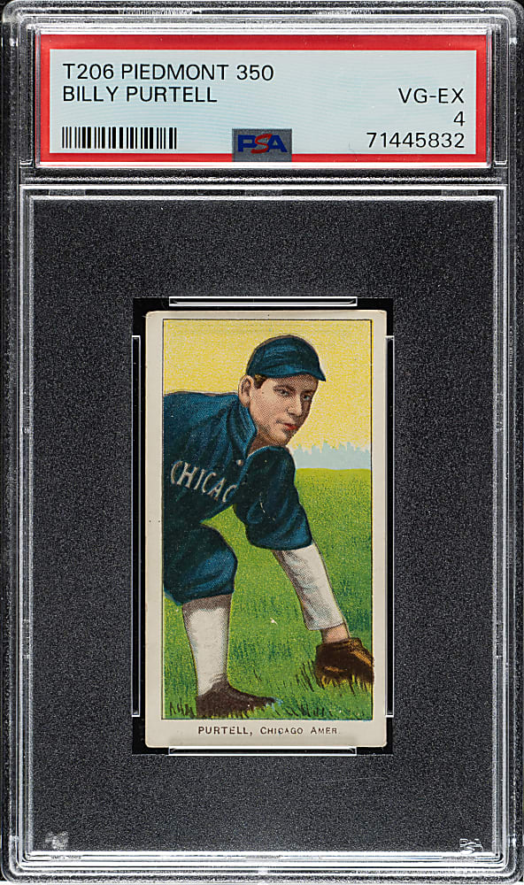 1909-1911 T206 White Border Billy Purtell PSA VG-EX 4