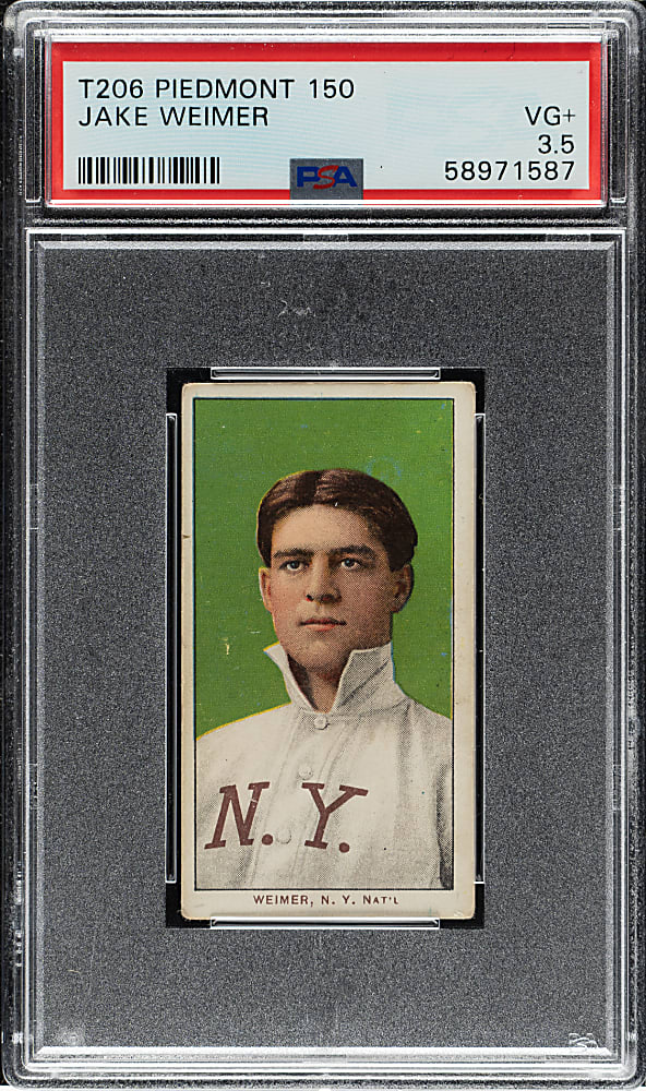 1909-1911 T206 White Border Jake Weimer PSA VG+ 3.5