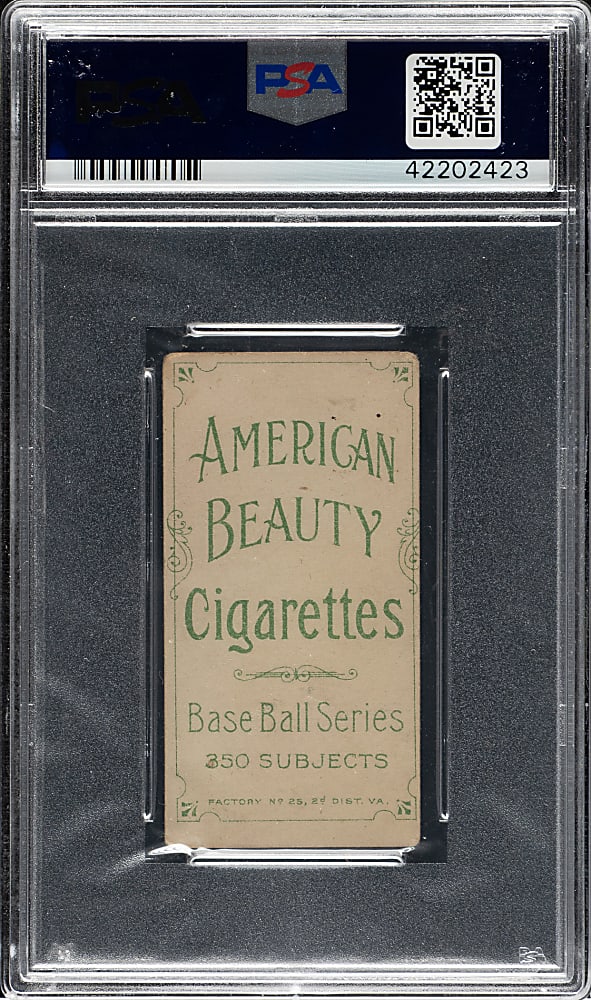 1909-1911 T206 White Border Rube Kisinger PSA VG 3 - American Beauty 350 Back