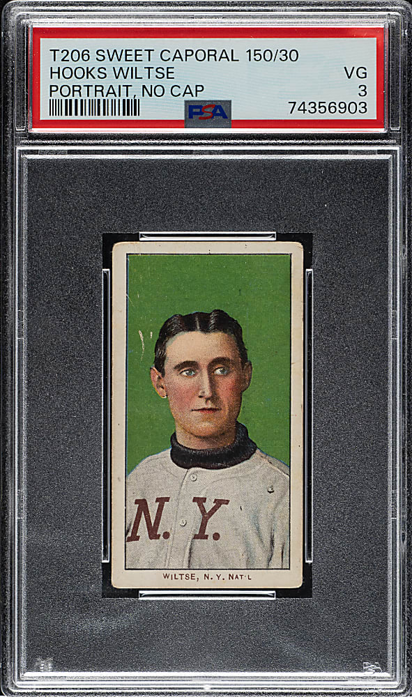 1909-1911 T206 White Border Hooks Wiltse Portrait No Cap PSA VG 3