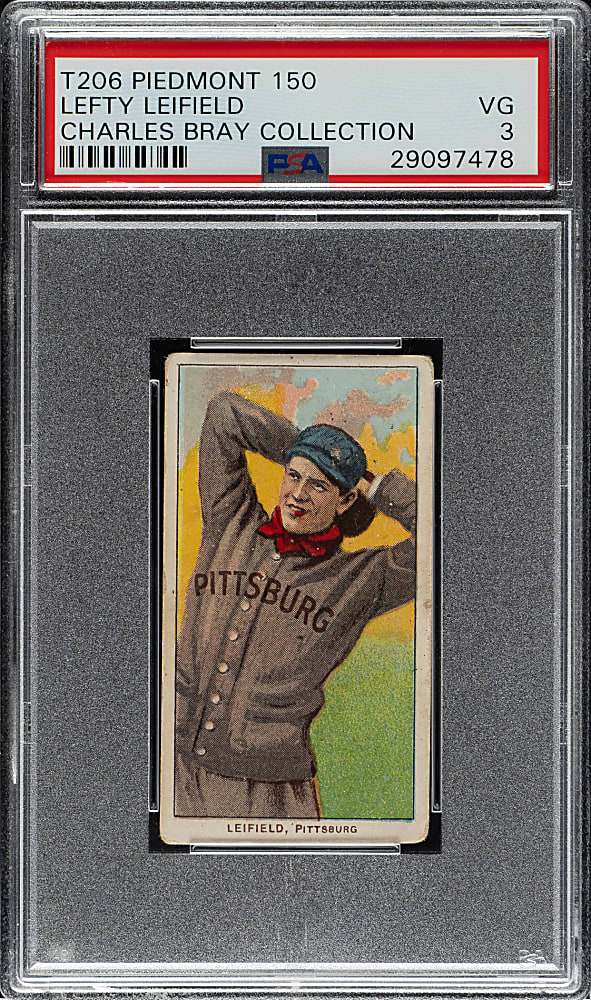 1909-1911 T206 White Border Lefty Leifield Pitching PSA VG 3 (Charles Bray Collection)