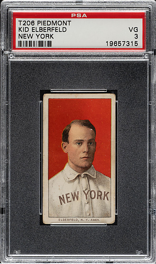 1909-1911 T206 White Border Kid Elberfeld Portrait New York PSA VG 3