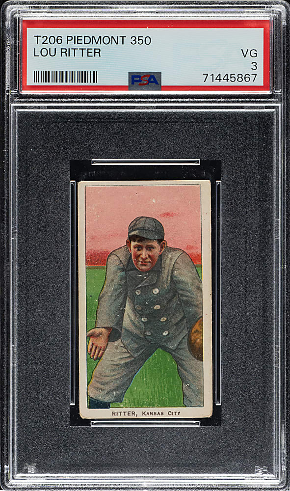 1909-1911 T206 White Border Lou Ritter PSA VG 3