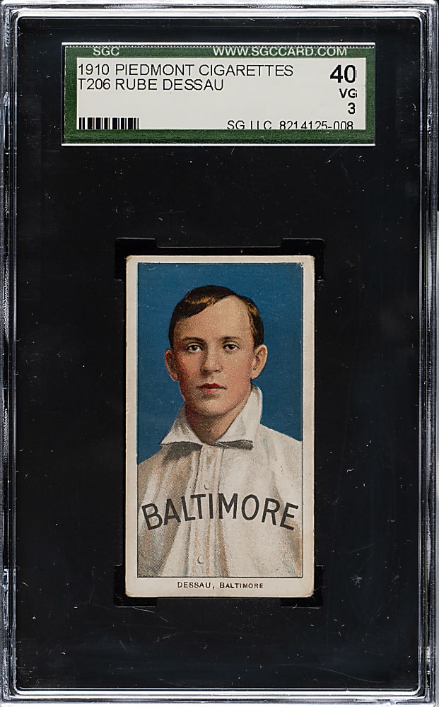 1909-1911 T206 White Border Rube Dessau SGC VG 40