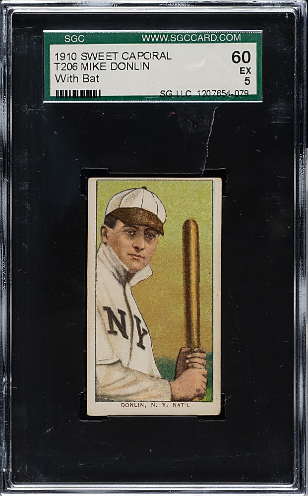 1909-1911 T206 White Border Mike Donlin with Bat SGC EX 60