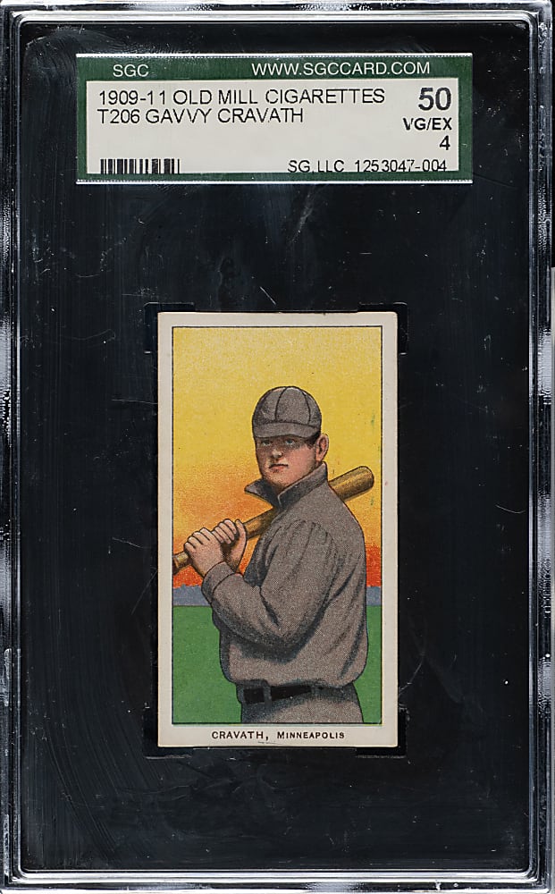 1909-1911 T206 White Border Gavvy Cravath SGC VG/EX 50 - Old Mill Back