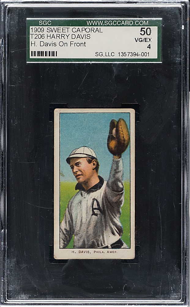1909-1911 T206 White Border Harry Davis (H. Davis on Front) SGC VG/EX 50