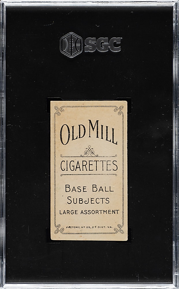 1909-1911 T206 White Border Cy Seymour Throwing SGC EX 5 - Old Mill Back