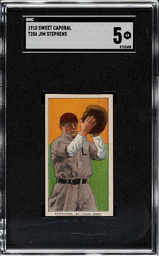 1909-1911 T206 White Border Jim Stephens SGC EX 5