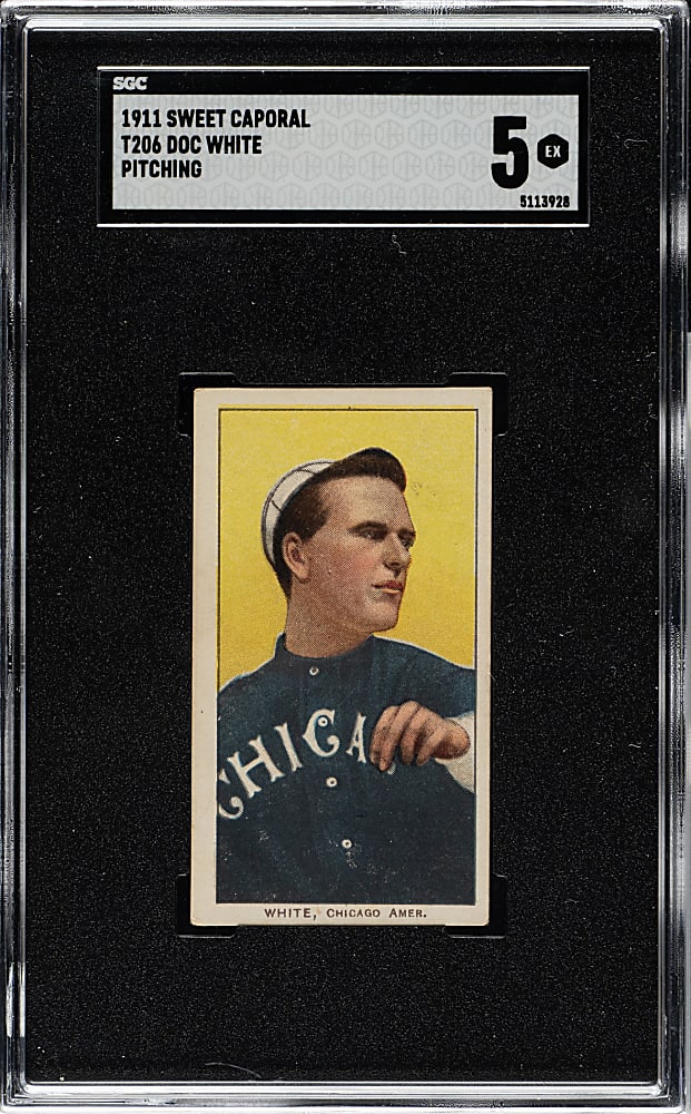 1909-1911 T206 White Border Doc White Pitching SGC EX 5