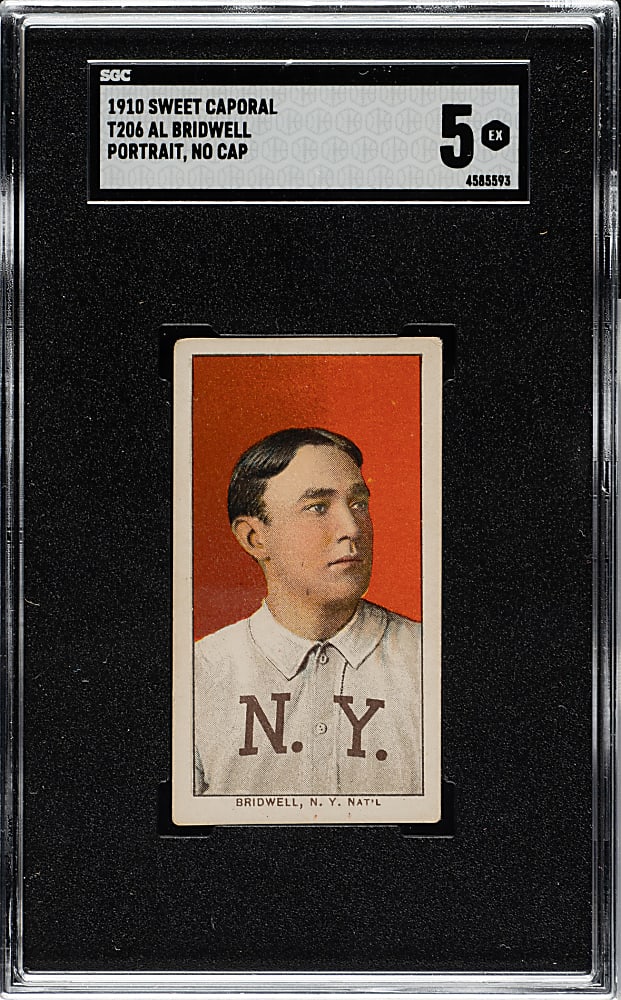 1909-1911 T206 White Border Al Bridwell Portrait No Cap SGC EX 5