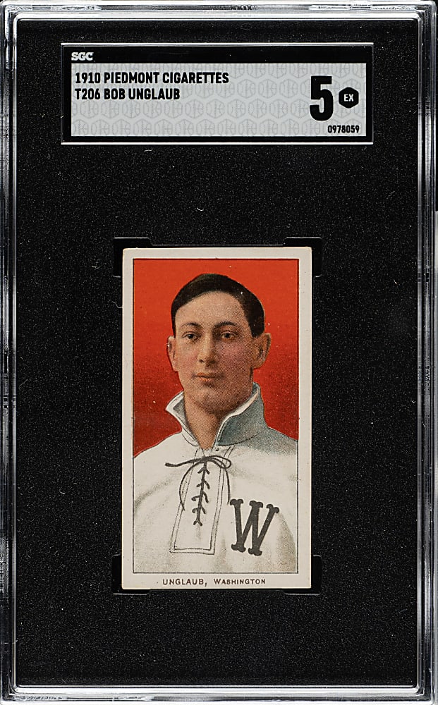1909-1911 T206 White Border Bob Unglaub SGC EX 5