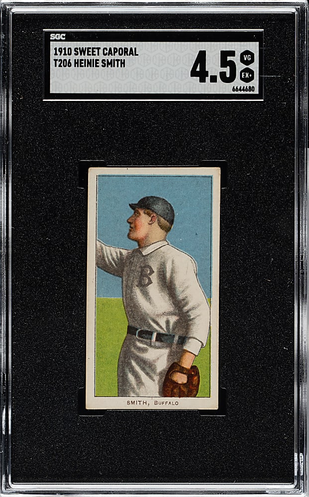1909-1911 T206 White Border Heinie Smith SGC VG/EX+ 4.5