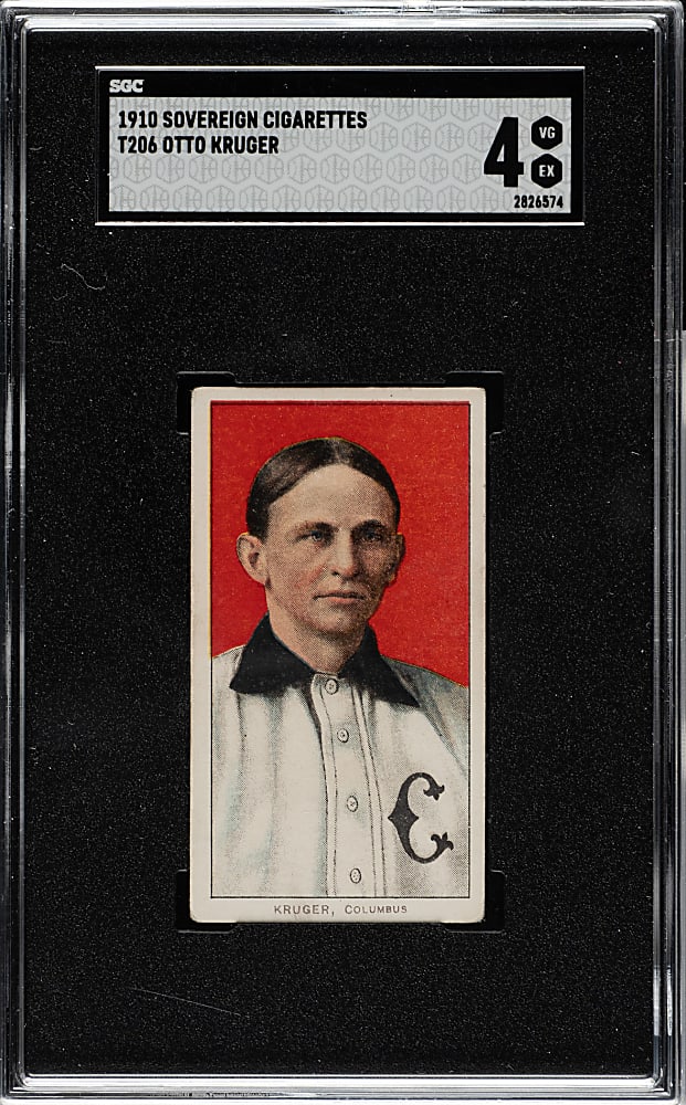 1909-1911 T206 White Border Otto Kruger SGC VG/EX 4 - Sovereign 350 Back