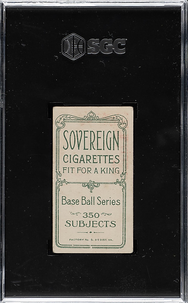 1909-1911 T206 White Border Otto Kruger SGC VG/EX 4 - Sovereign 350 Back