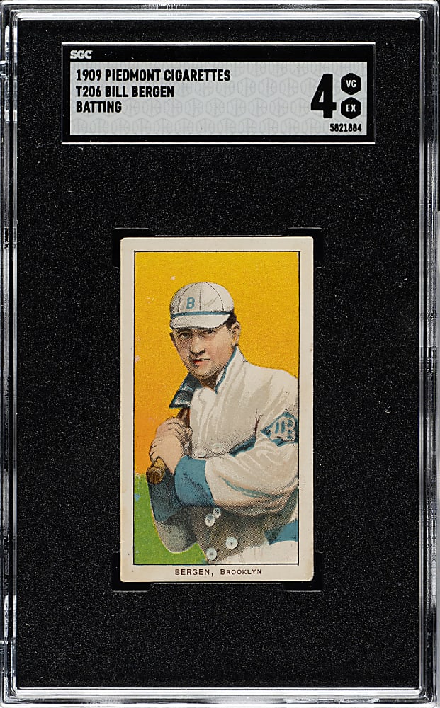 1909-1911 T206 White Border Bill Bergen Batting SGC VG/EX 4