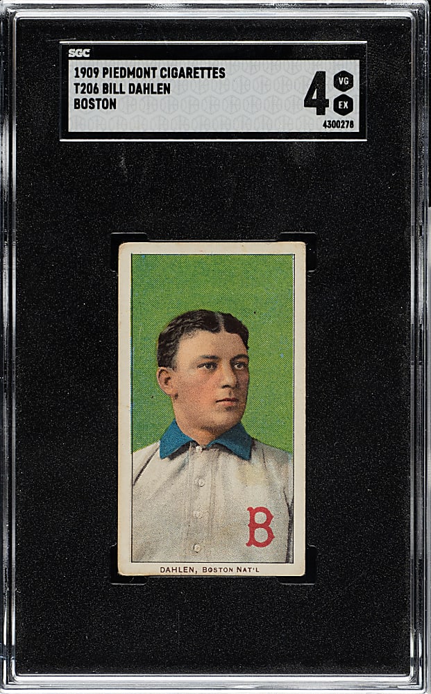 1909-1911 T206 White Border Bill Dahlen Boston SGC VG/EX 4