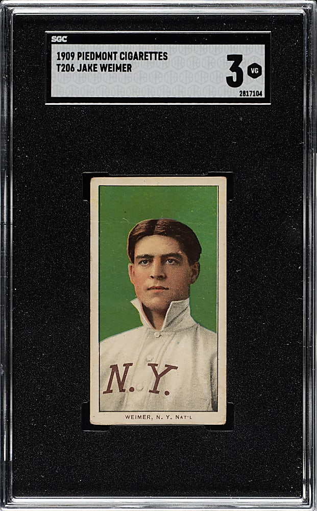 1909-1911 T206 White Border Jake Weimer SGC VG 3