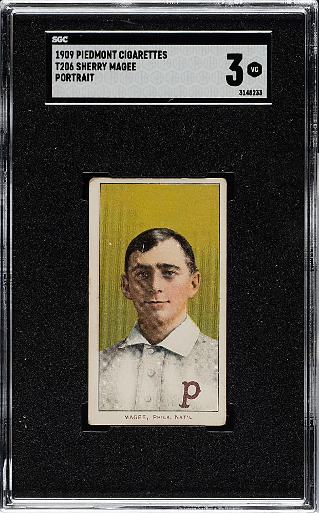 1909-1911 T206 White Border Sherry Magee Portrait SGC VG 3