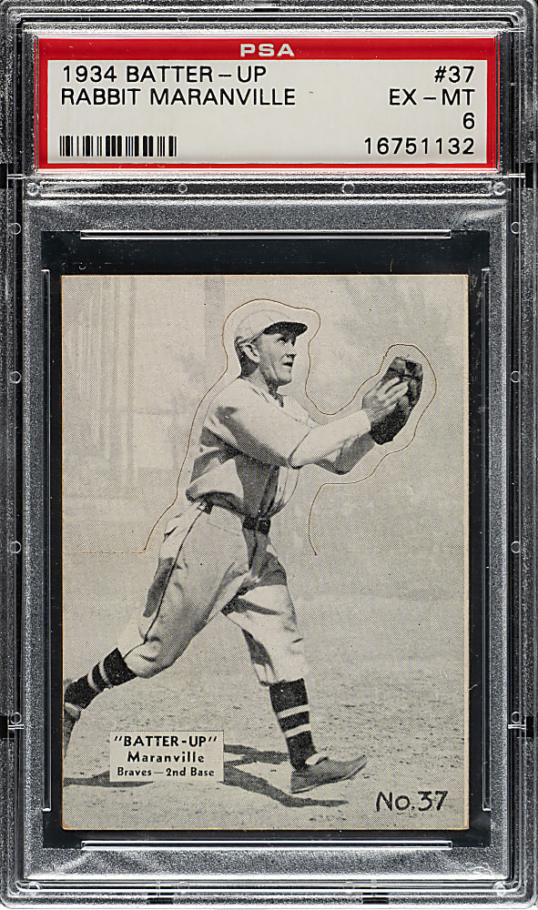 1934-1936 R318 Batter-Up #37 Rabbit Maranville PSA EX-MT 6