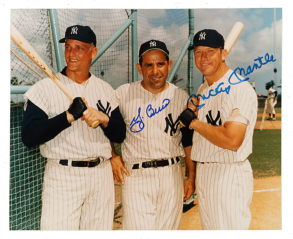 Mickey Mantle and Yogi Berra Dual-Signed Photograph - JSA