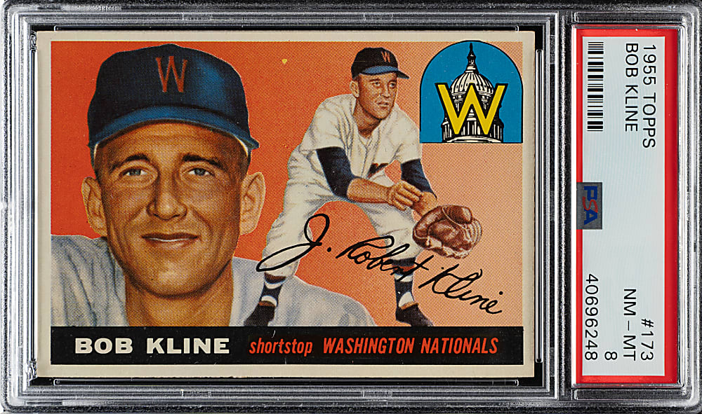 1955 Topps #173 Bob Kline PSA NM-MT 8