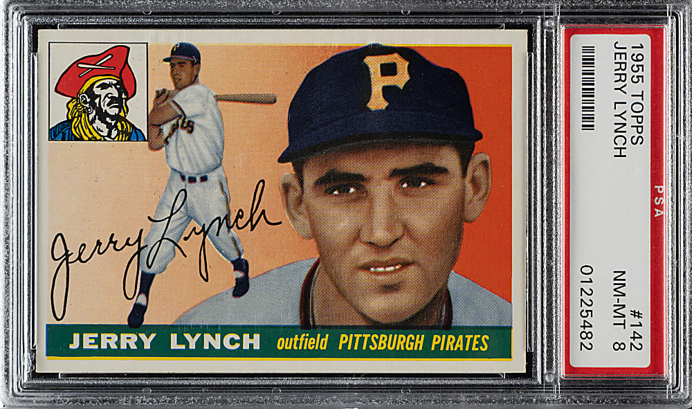 1955 Topps #142 Jerry Lynch PSA NM-MT 8