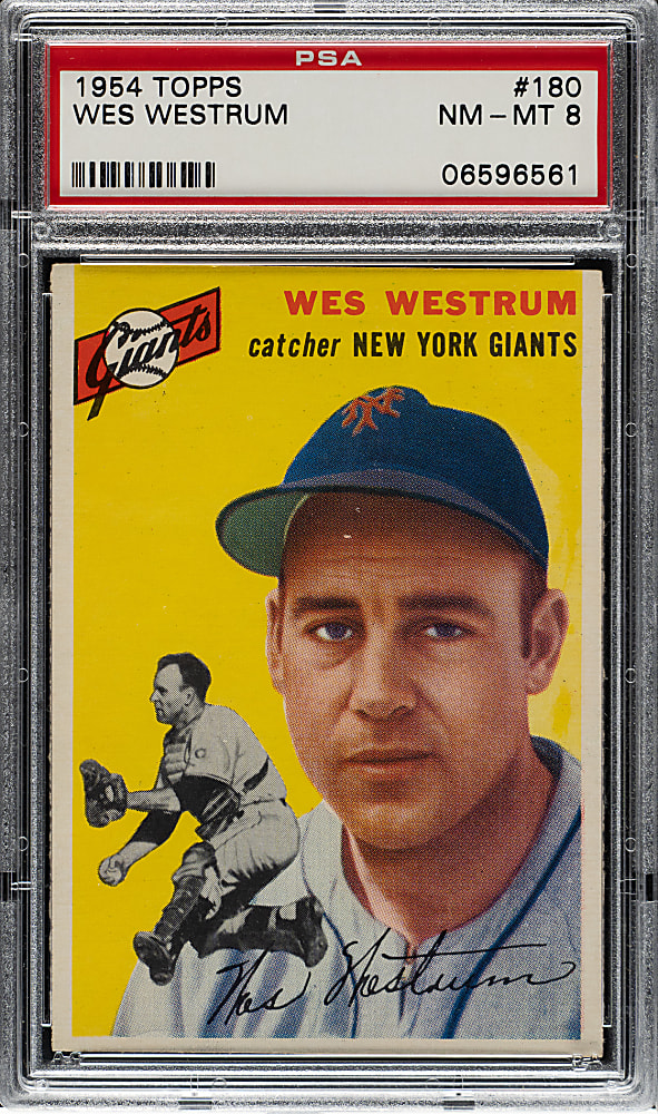 1954 Topps #180 Wes Westrum PSA NM-MT 8