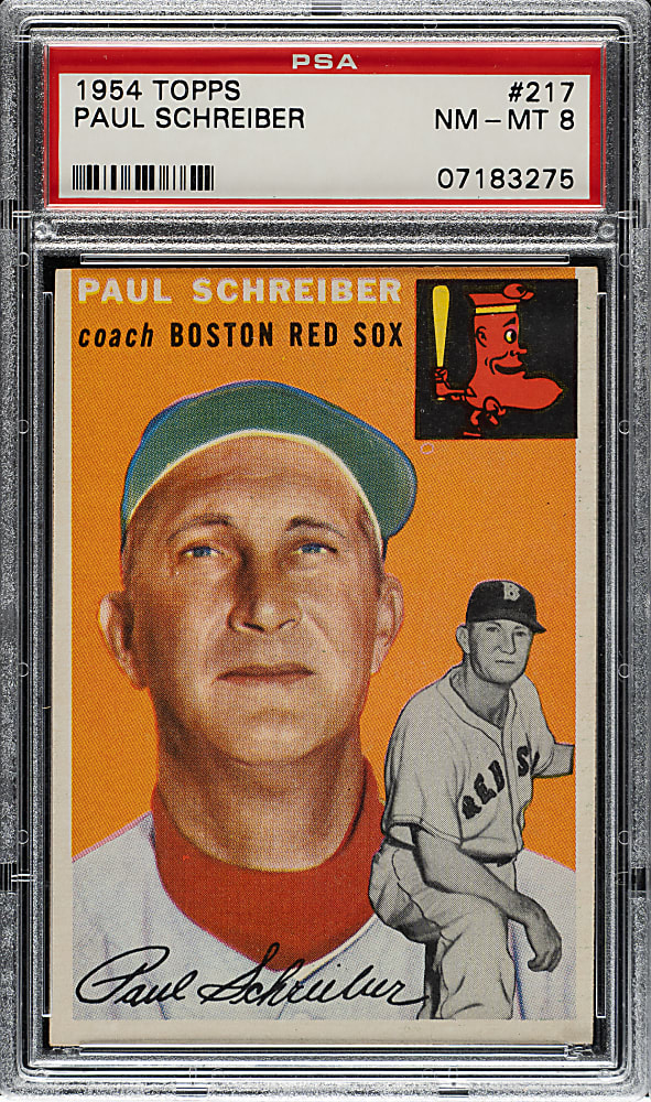 1954 Topps #217 Paul Schreiber PSA NM-MT 8