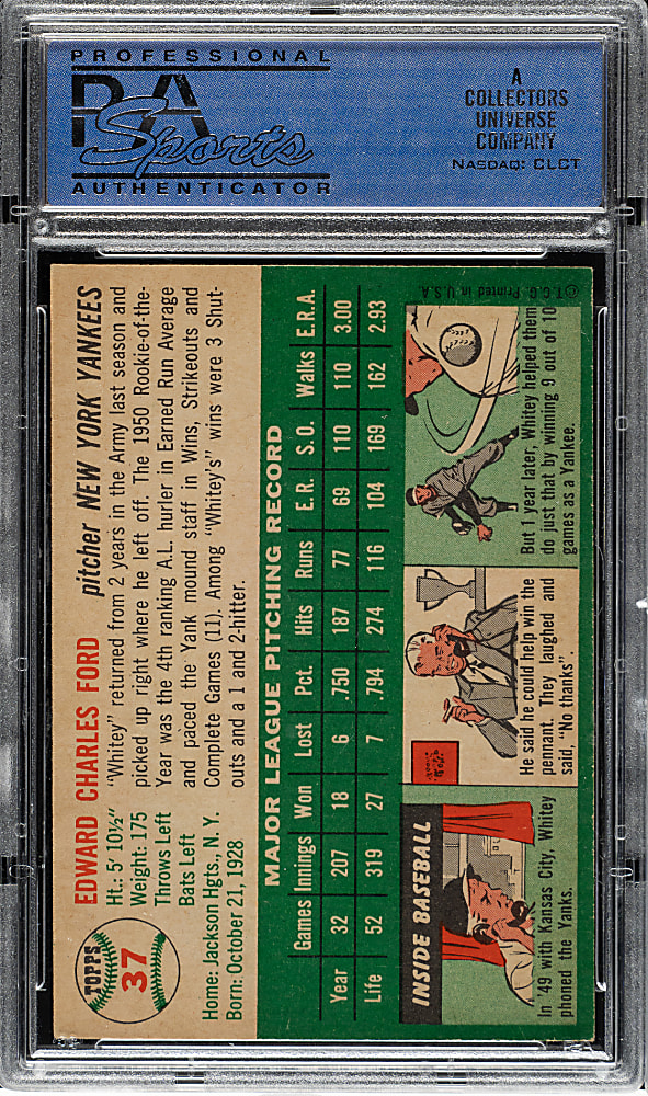 1954 Topps #37 Whitey Ford PSA NM 7