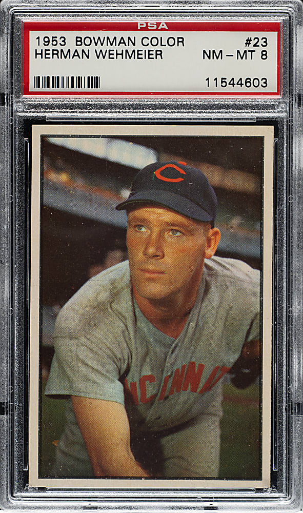 1953 Bowman Color #23 Herman Wehmeier PSA NM-MT 8