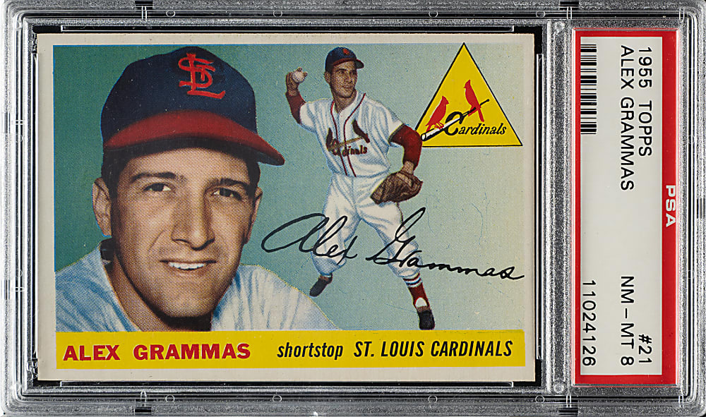 1955 Topps #21 Alex Grammas PSA NM-MT 8