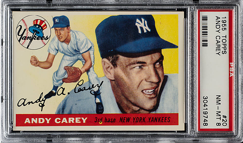1955 Topps #20 Andy Carey PSA NM-MT 8