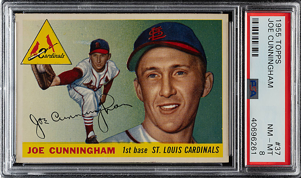1955 Topps #37 Joe Cunningham PSA NM-MT 8