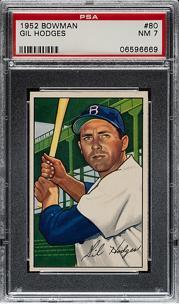 1952 Bowman #80 Gil Hodges PSA NM 7