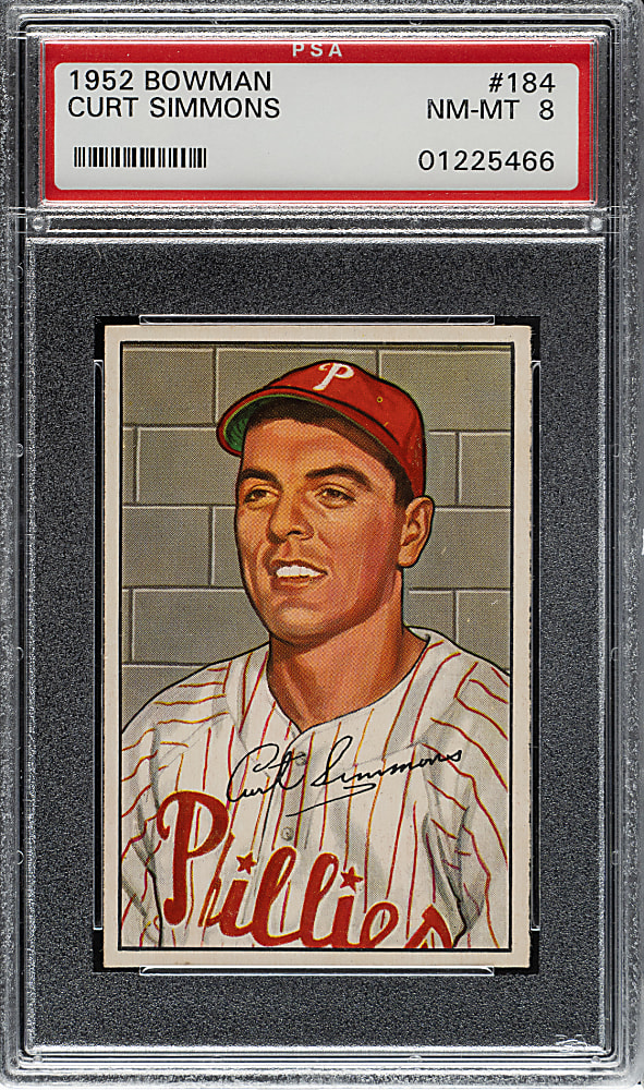 1952 Bowman #184 Curt Simmons PSA NM-MT 8